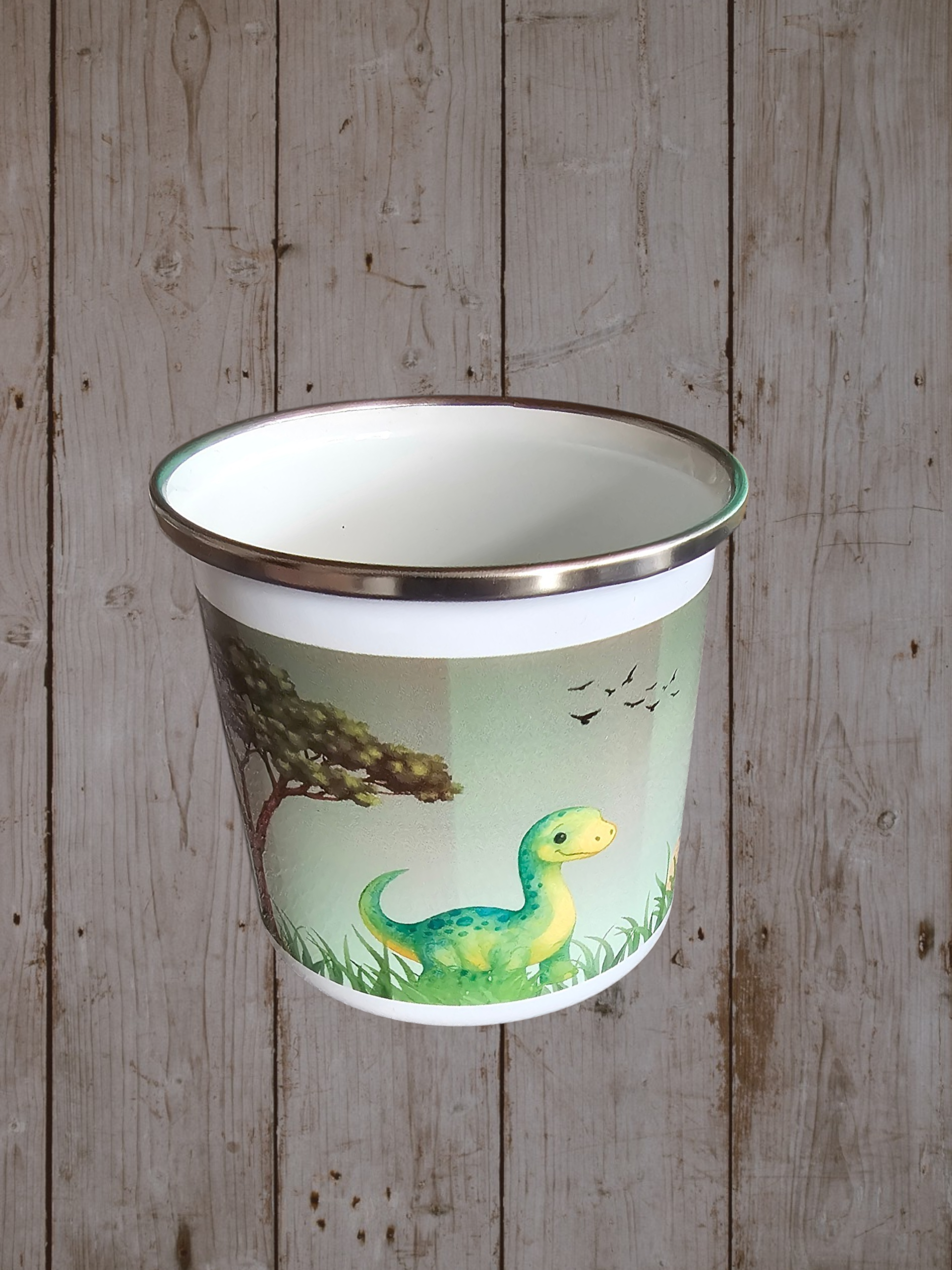 Emaille Tasse Dinozauber