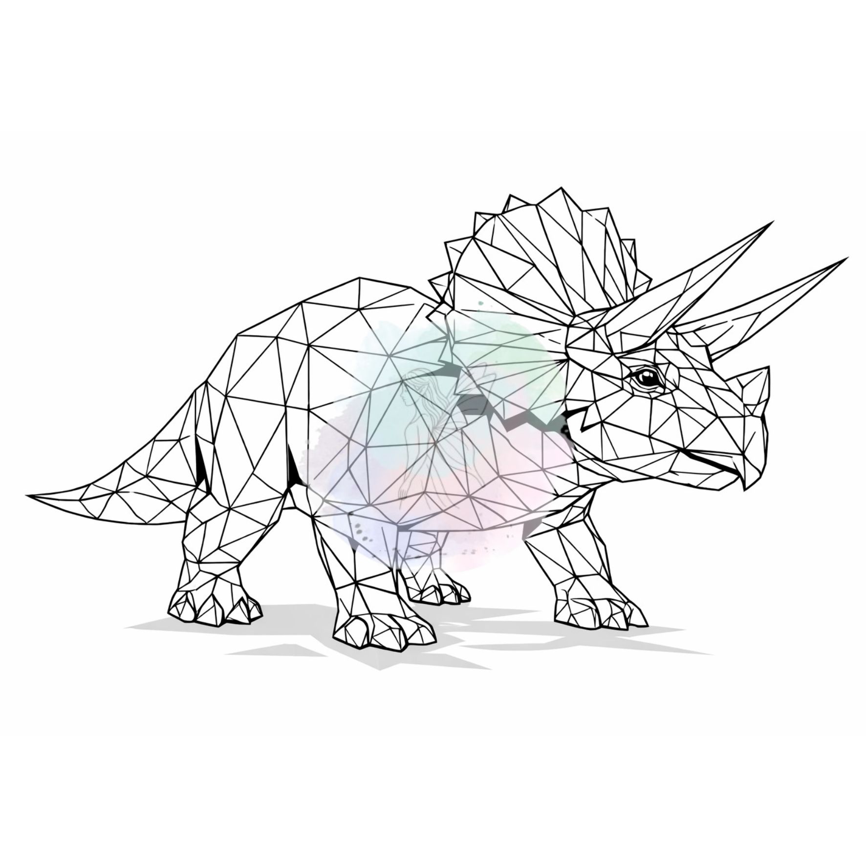 Geometrix Dinosaurier SVG TRICERATOPS