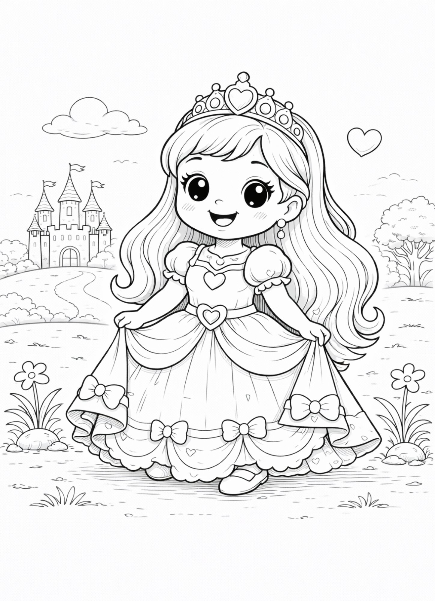 Ausmalbild - Prinzessin